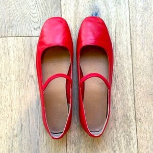 Madewell Leather Greta Ballet Flat Red Size 7